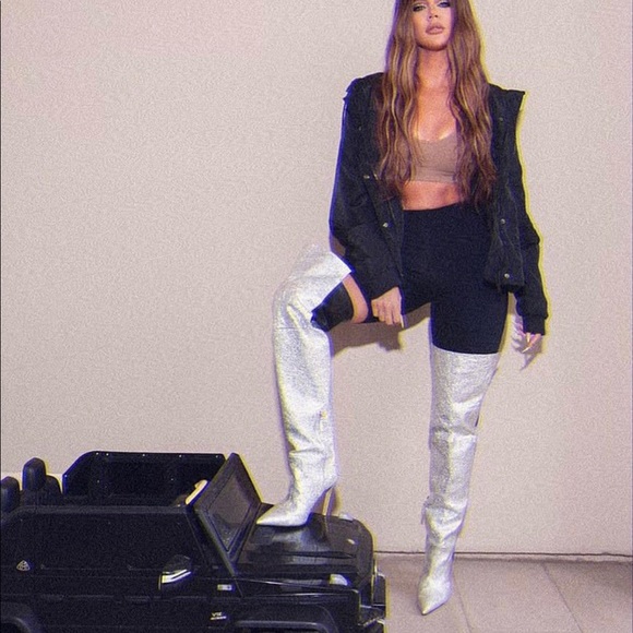 Good American Leather Thigh High Boots 